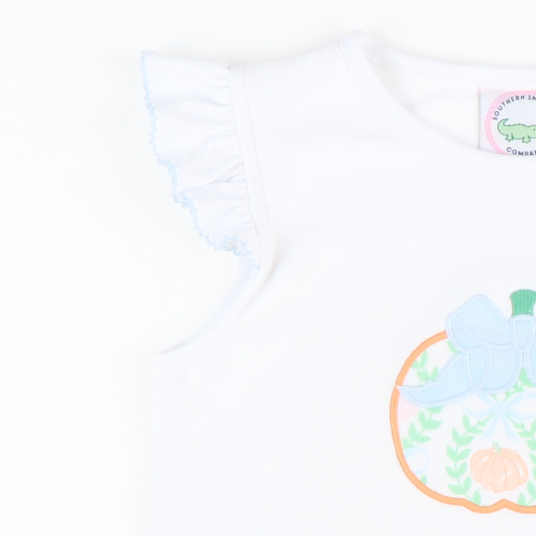 Heirloom Pumpkin Appliqué White Knit Top - Stellybelly