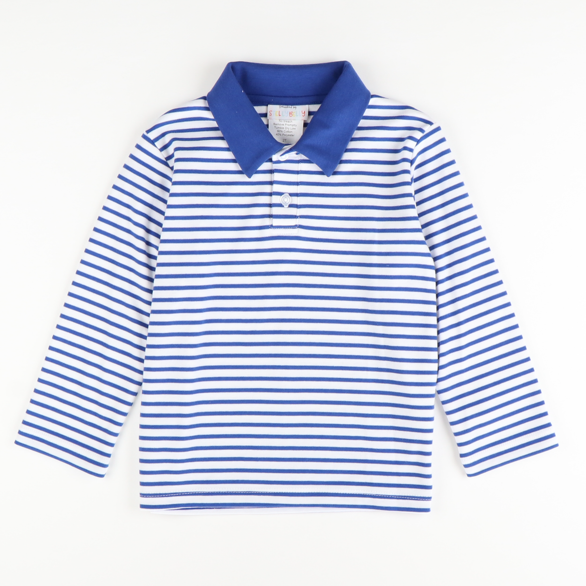 Signature L/S Knit Polo - Royal Blue Stripe - Stellybelly