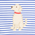 Appliquéd Labrador Long Sleeve Shirt - Royal Blue Stripe Knit - Stellybelly