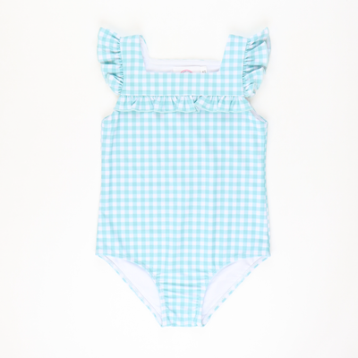 One-Piece Swimsuit - Mint Gingham - Stellybelly