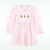 Embroidered Turkeys Collared Dress - Light Pink Stripe Knit - Stellybelly