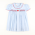 Embroidered Apple Geo Dress - Light Blue Mini Gingham - Stellybelly