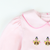 Embroidered Turkeys Collared Girl Long Bubble - Light Pink Stripe Knit - Stellybelly