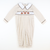 Embroidered Turkeys Collared Boy Long Bubble - Tan Stripe Knit - Stellybelly