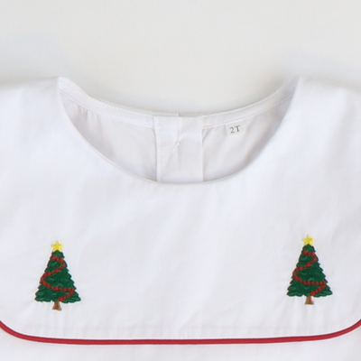 Embroidered Santa Short Set - Holiday Red Mini Gingham