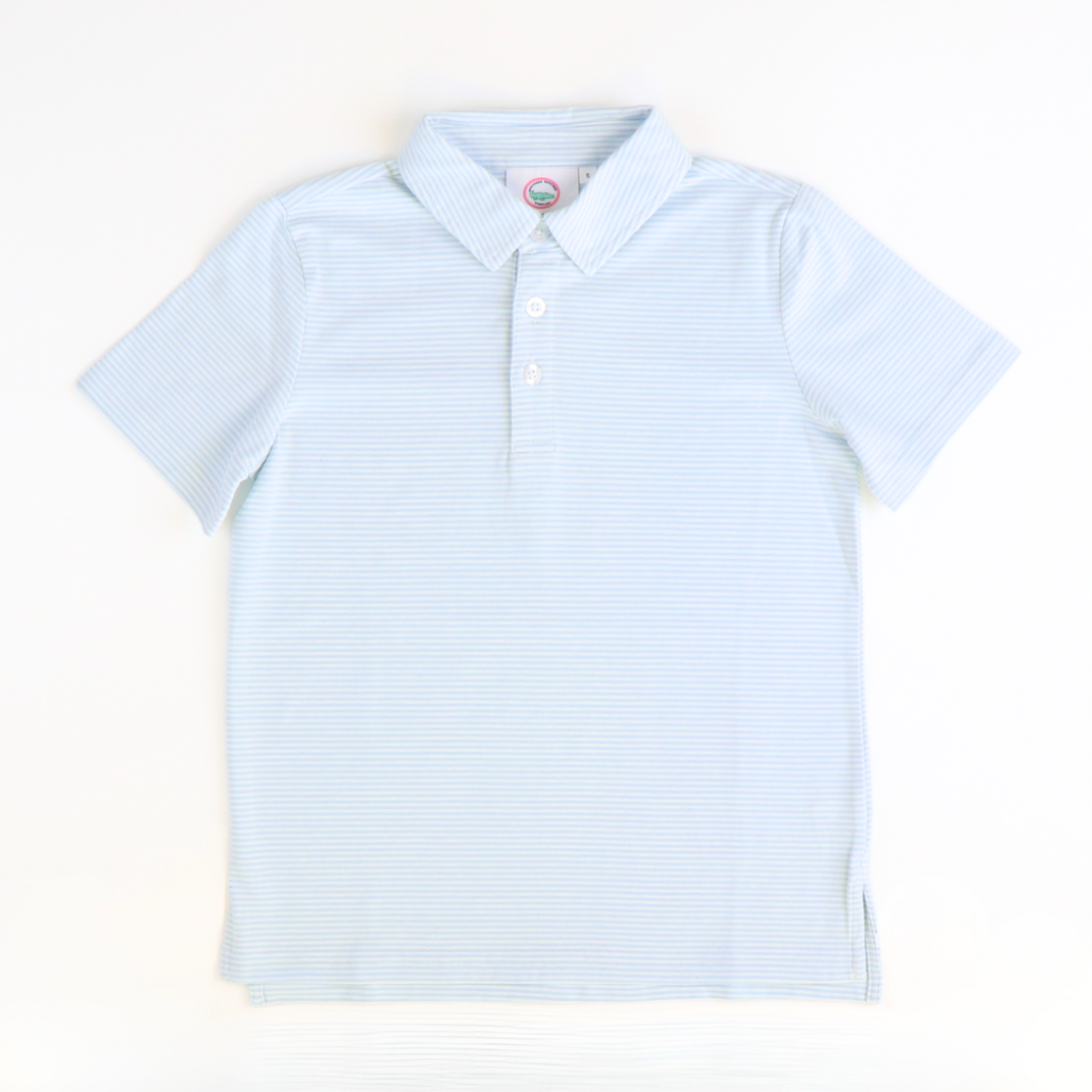 Signature Polo - Light Blue Stripe Knit