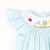 Smocked ABC & Apples Bishop - Mint & Light Blue Stripe Seersucker - Stellybelly