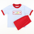 Smocked ABC & Apples Knit Shirt & Shorts Set - Light Blue Stripe & Red Knit - Stellybelly