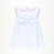 Smocked Patriotic Hearts Collared Dress - Light Blue  Dot - Stellybelly
