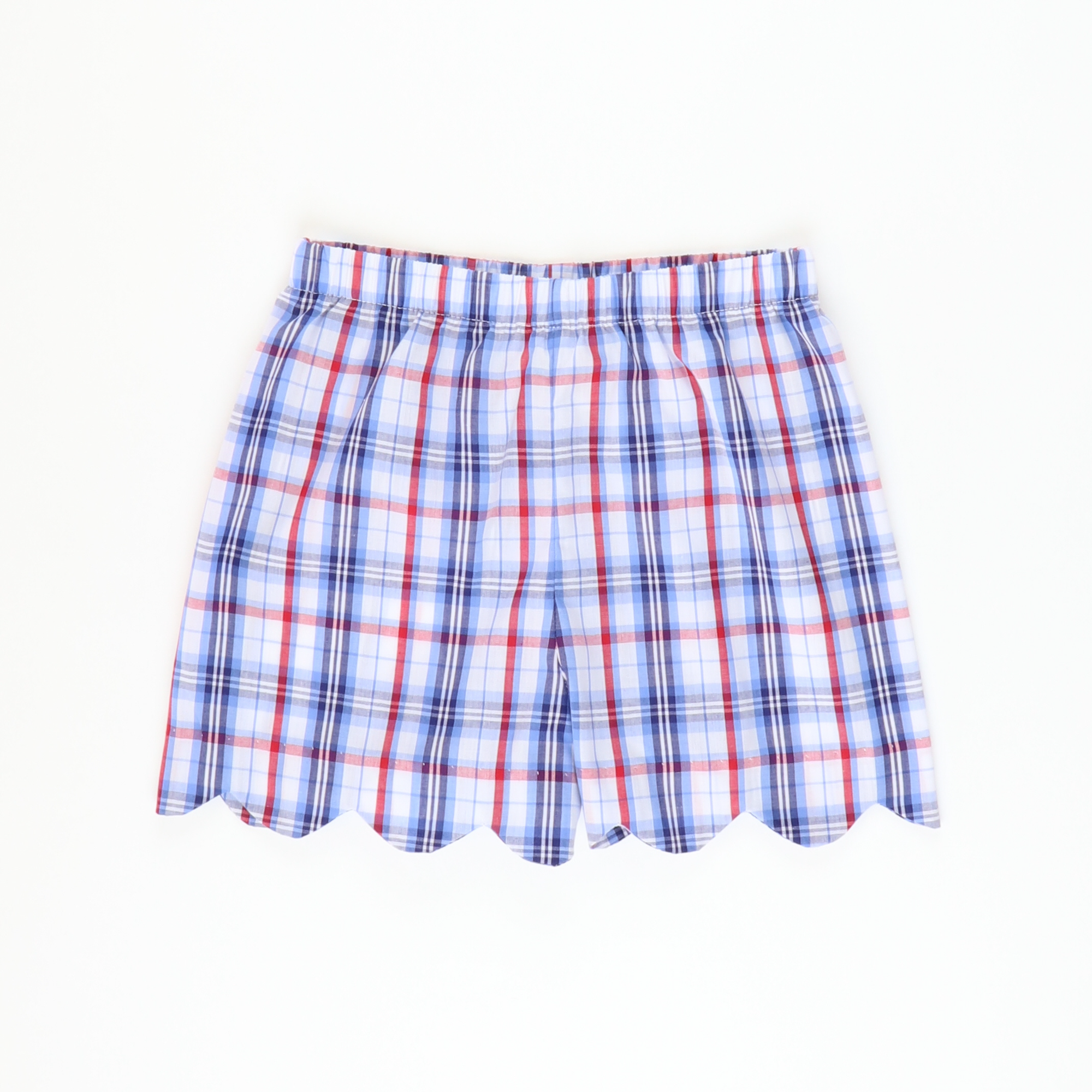 Scalloped Girl Shorts - Liberty Plaid - Stellybelly