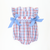 Smocked Flags Bow Girl Bubble - Patriotic Plaid - Stellybelly