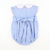 Smocked Geo Pumpkins Collared Girl Bubble - Blue Mini Gingham - Stellybelly