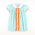 Embroidered Pumpkins Collared Dress - Mint Mini Gingham - Stellybelly