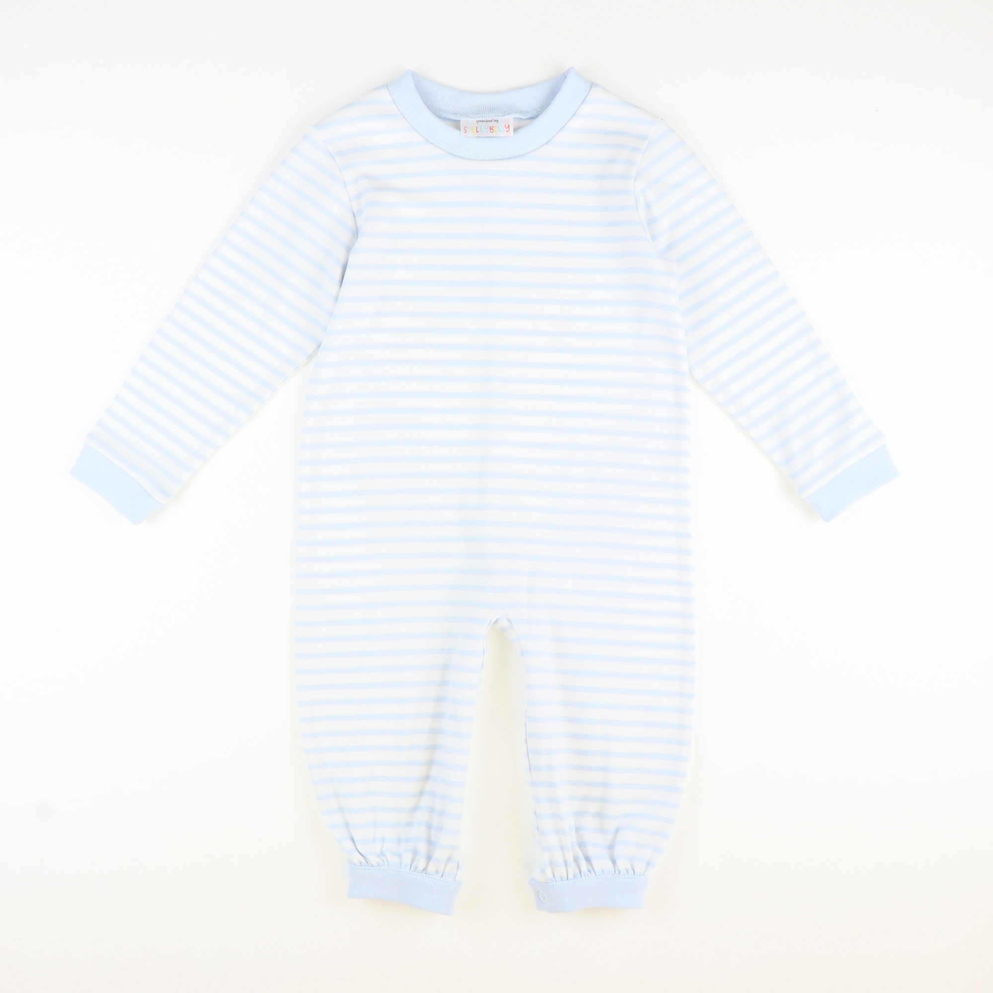 Out & About L/S Boy Long Bubble - Light Blue Stripe Knit - Stellybelly