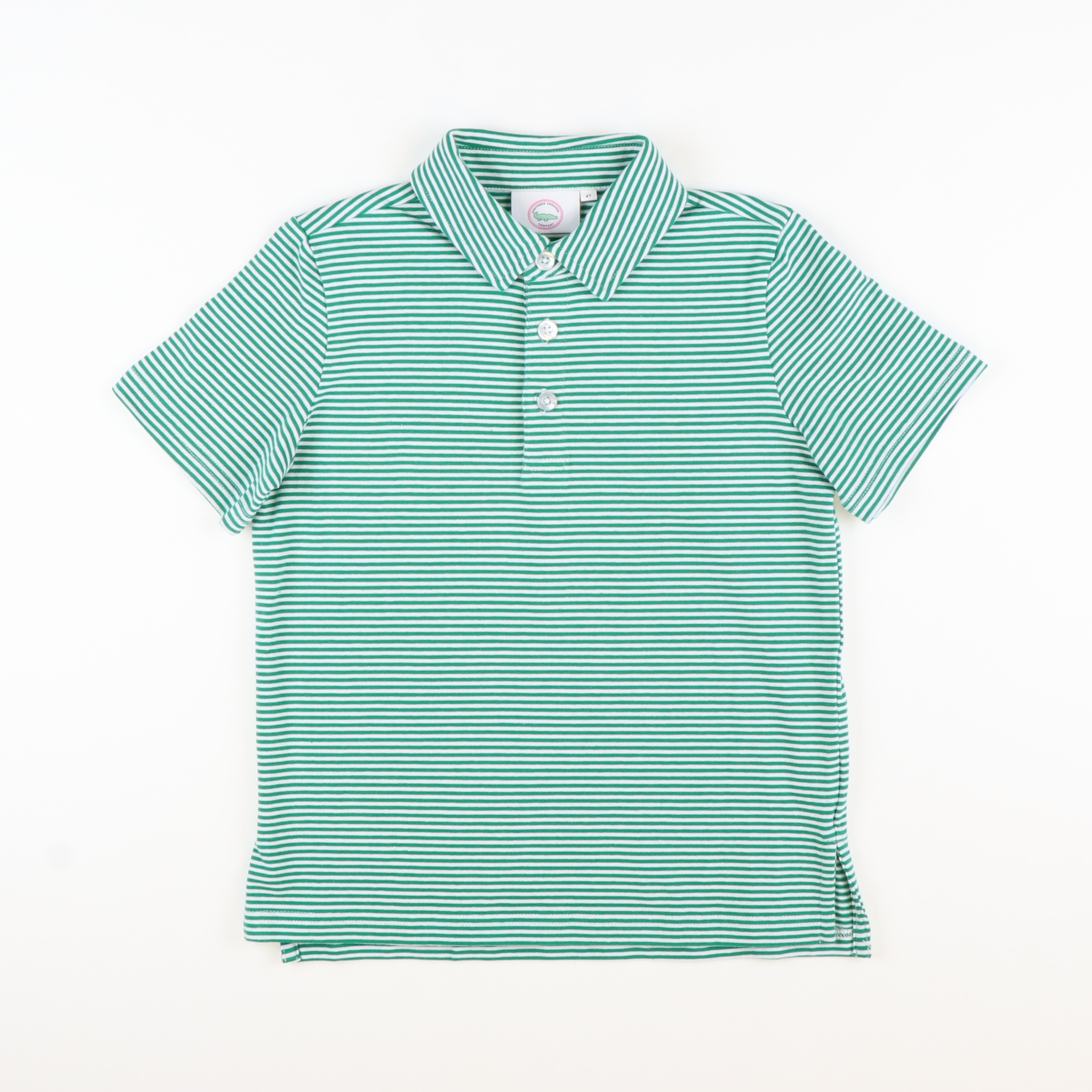 leinwande knit polo グリーン Boys Signature Knit Polo - Green Thin Stripe | Stellybelly