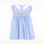Smocked Geo Pumpkins Collared Dress - Blue Mini Gingham - Stellybelly