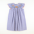 Smocked Autumn Pumpkins Bishop - Royal Blue Sandra Gingham Plaid - Stellybelly