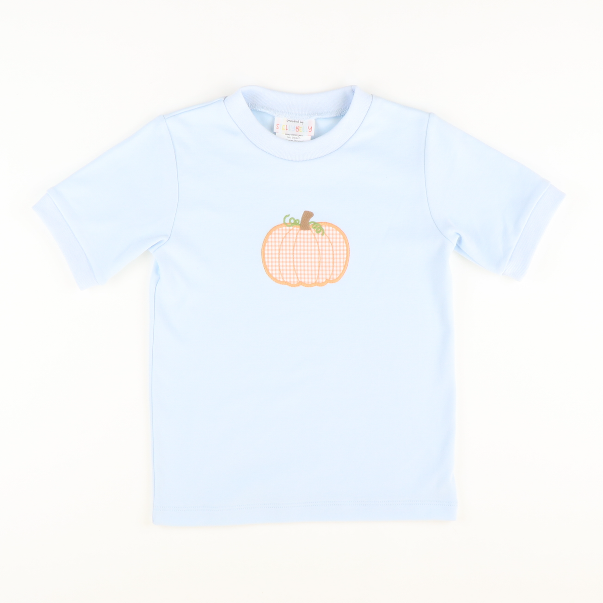 Orange Pumpkin Appliqué Short Sleeve Shirt - Stellybelly