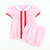 Embroidered Candy Canes Collared Top & Bloomer Set- Light Pink Flannel - Stellybelly
