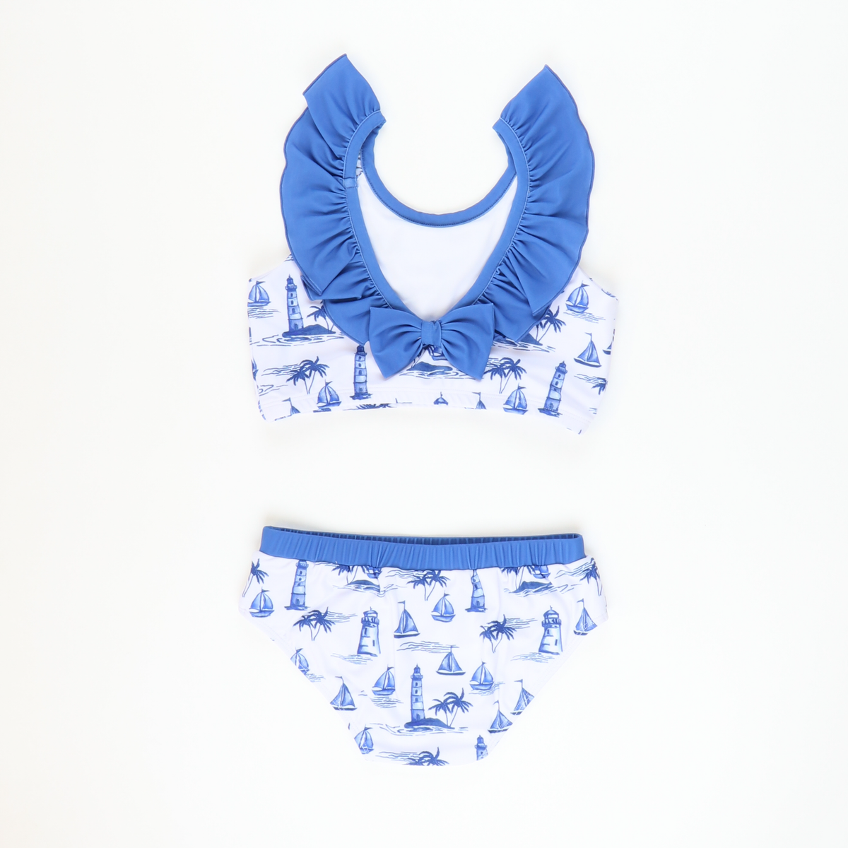 Two-Piece Swimsuit - Watercolor Beach Print - Stellybelly