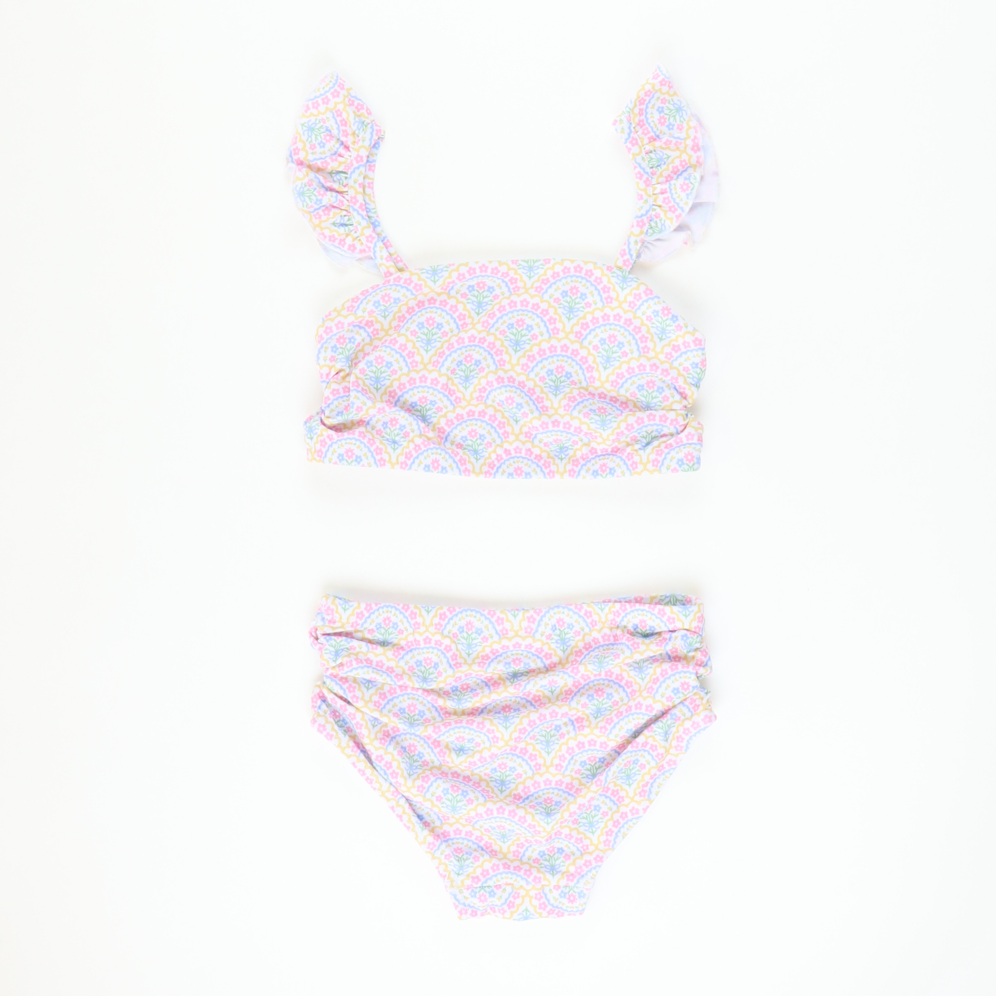 Two-Piece Swimsuit - Scalloped Floral - Stellybelly