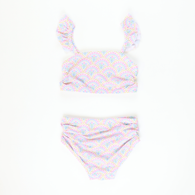 Two-Piece Swimsuit - Scalloped Floral - Stellybelly