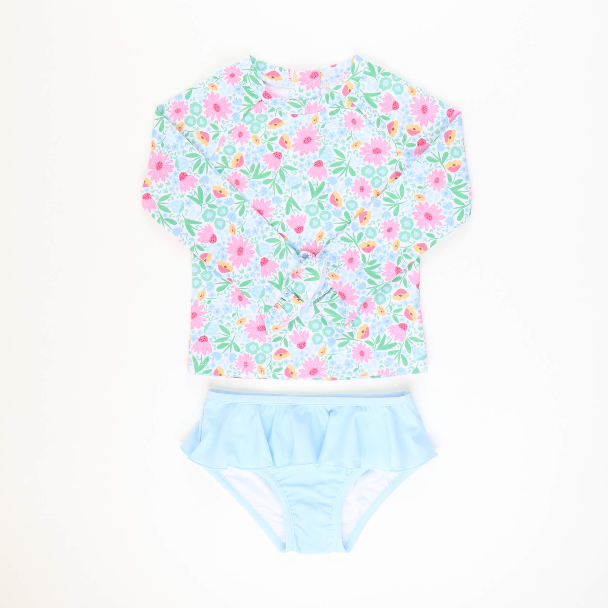 Two-Piece Long Sleeve Rash Guard - Wildflowers - Stellybelly