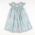 Smocked Silhouette White Bunnies Bishop - Pink & Blue Floral