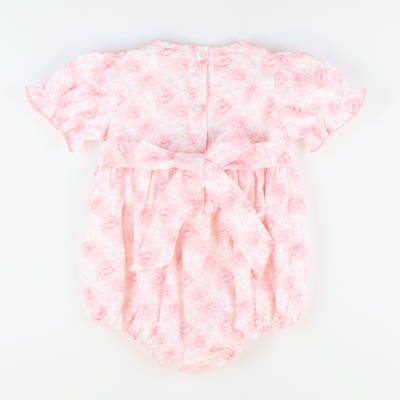 Embroidered Bunnies Girl Bubble - Pink Fancy Floral