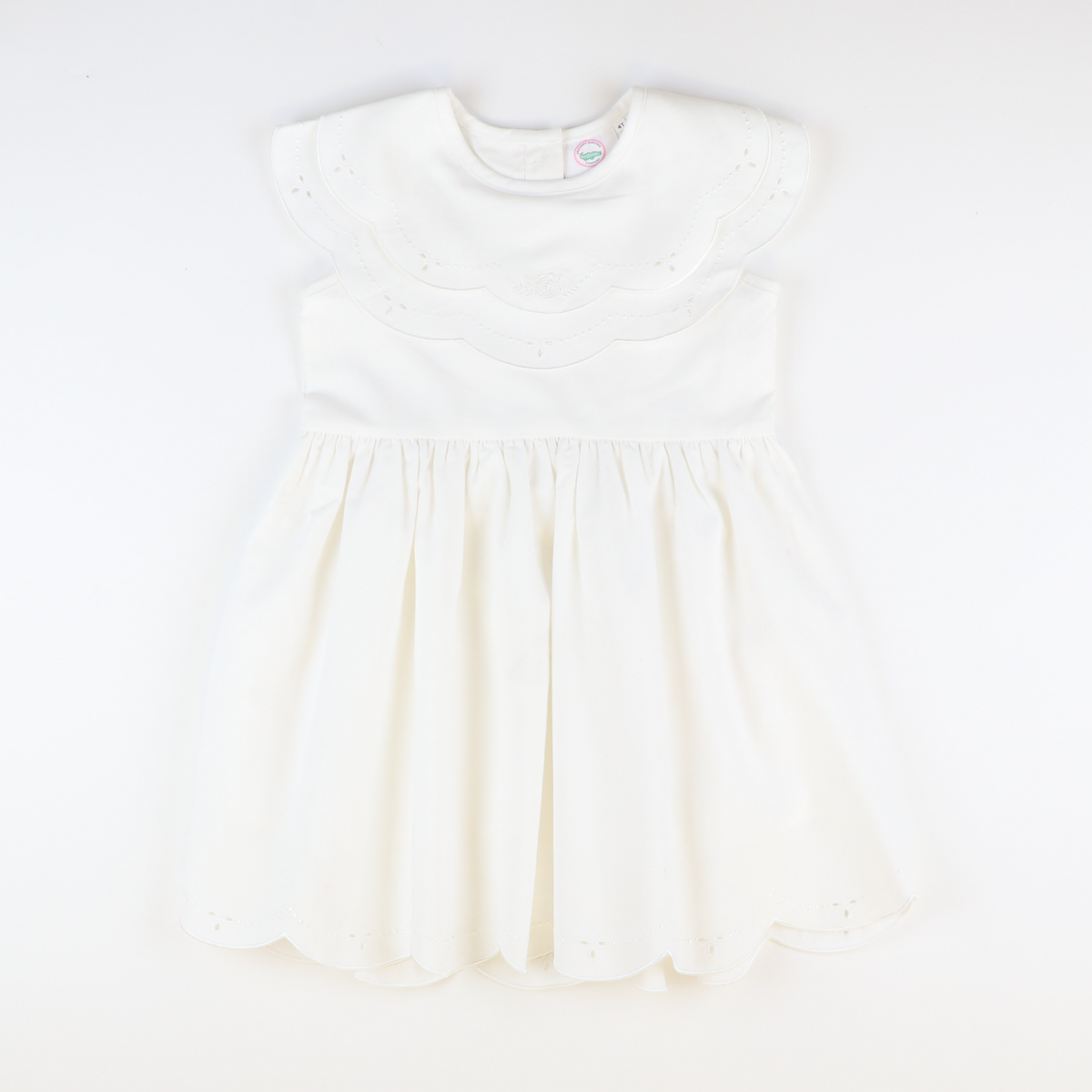 Embroidered Linen Dress - White