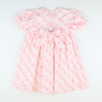 Embroidered Bunnies Dress - Pink Fancy Floral