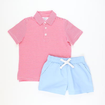 Signature Polo - Red Stripe Knit