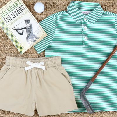 Signature Polo - Green Stripe Knit