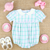Collared Girl Bubble - Preppy Pink & Green Plaid - Stellybelly