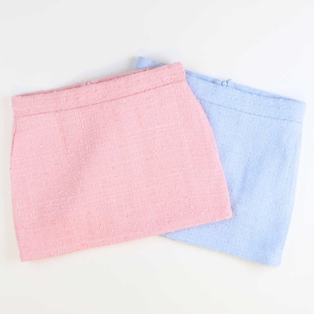 Tweed Jackie Skirt - Light Blue - Stellybelly