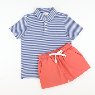 Boys Signature Twill Shorts - Nantucket Red - Stellybelly