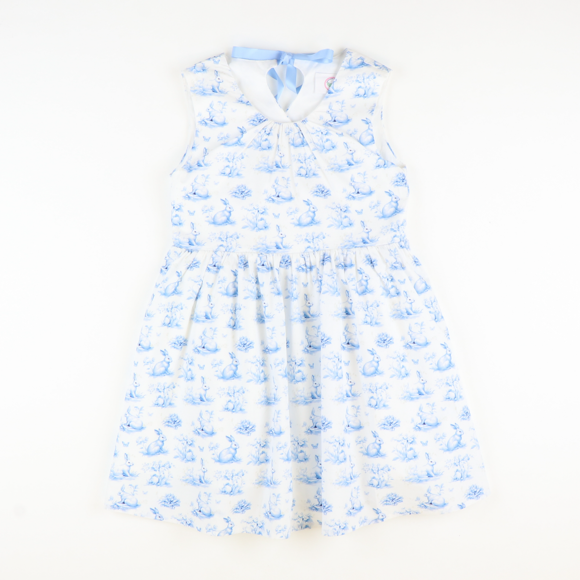 Blue Bunny Toile Dress - Stellybelly