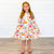 Fall Floral Knit Twirl Dress - Cream - Stellybelly