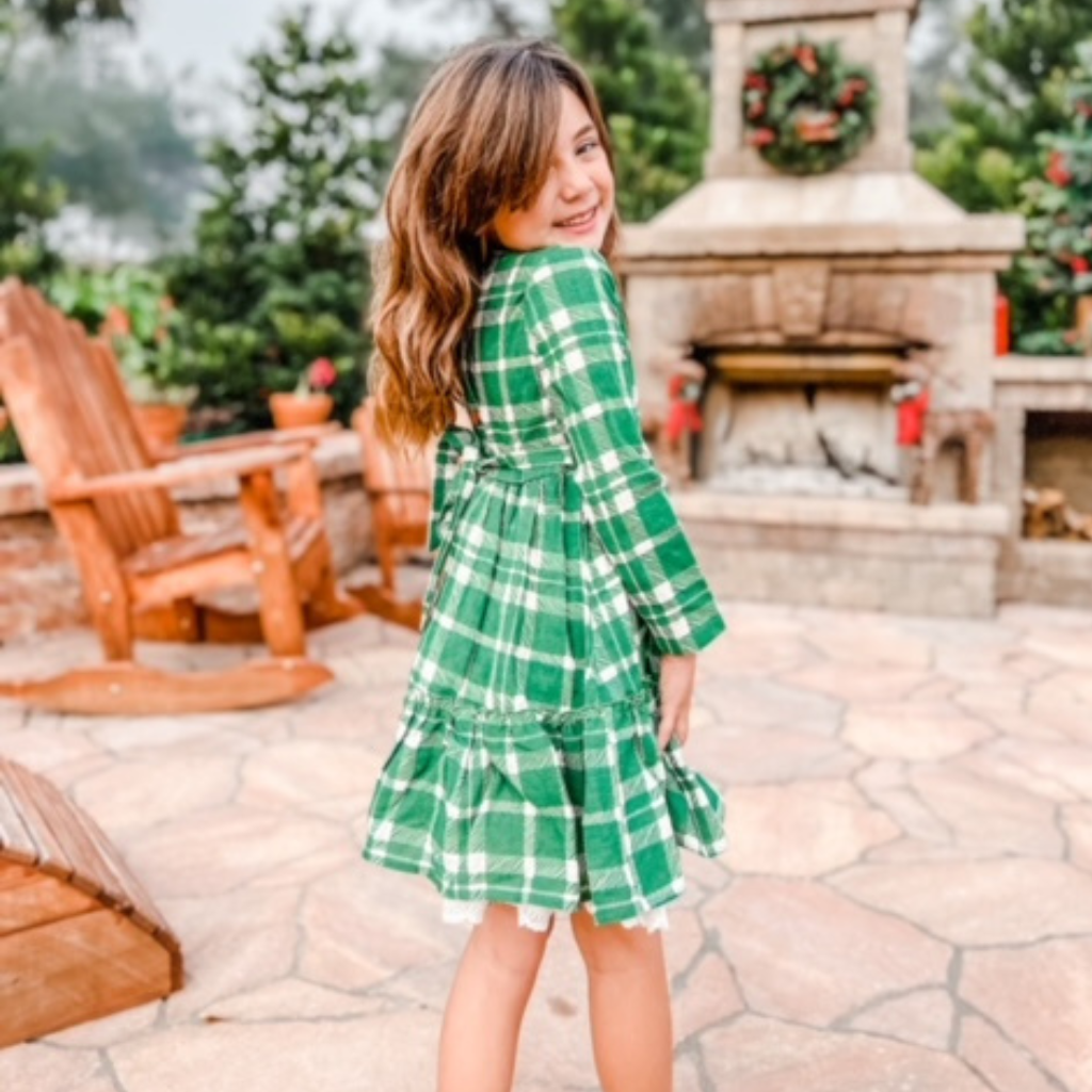 Tallulah Dress - Evergreen Plaid - Stellybelly