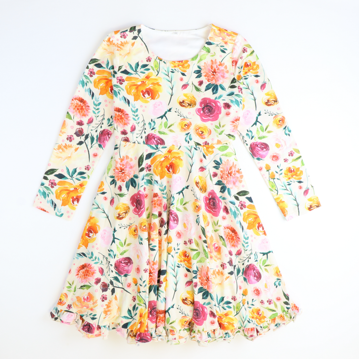 Fall Floral Knit Twirl Dress - Stellybelly