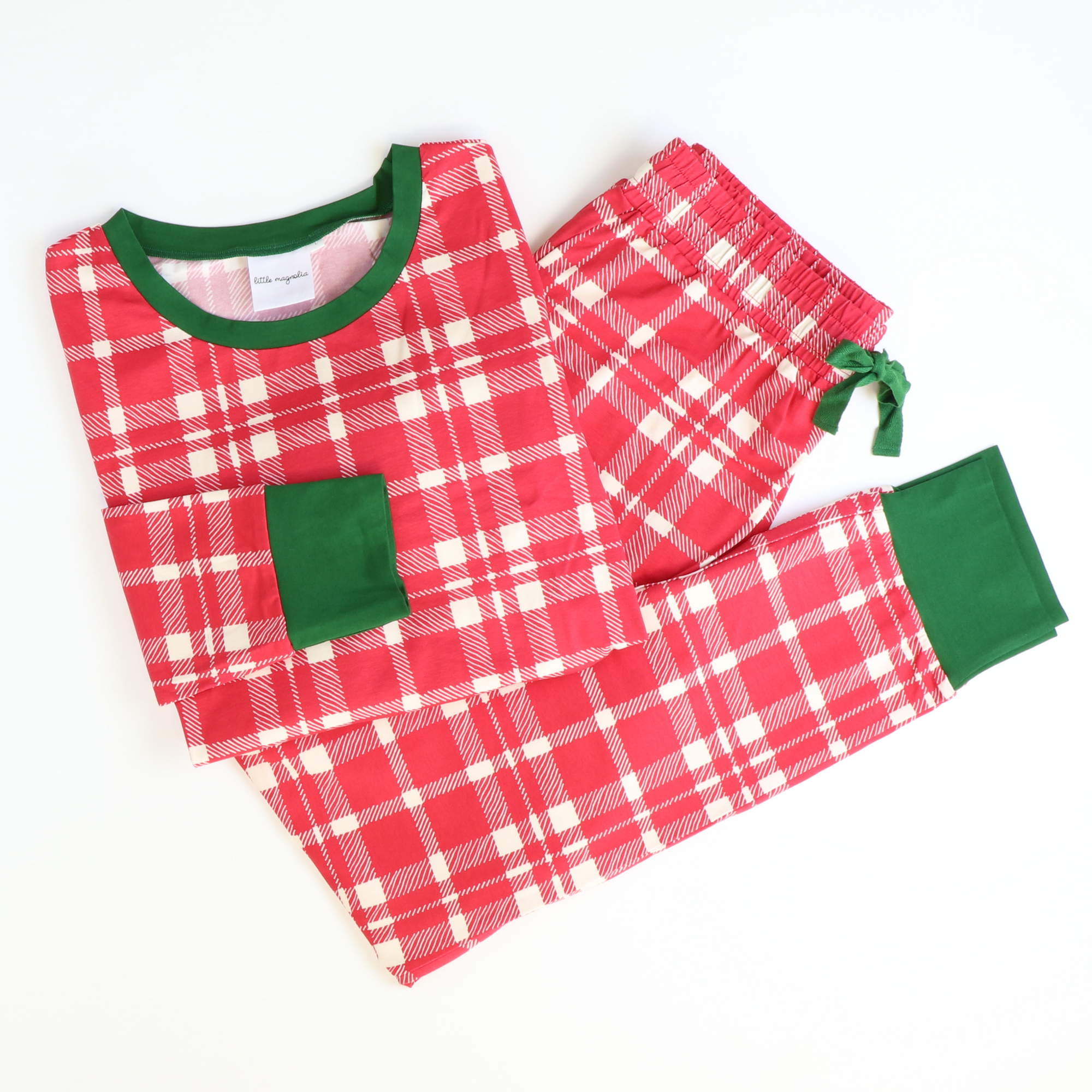 Mom's Knit Pajama Set - Crimson Plaid - Stellybelly