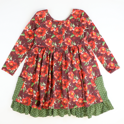 Addison Dress - Christmas Rose - Stellybelly