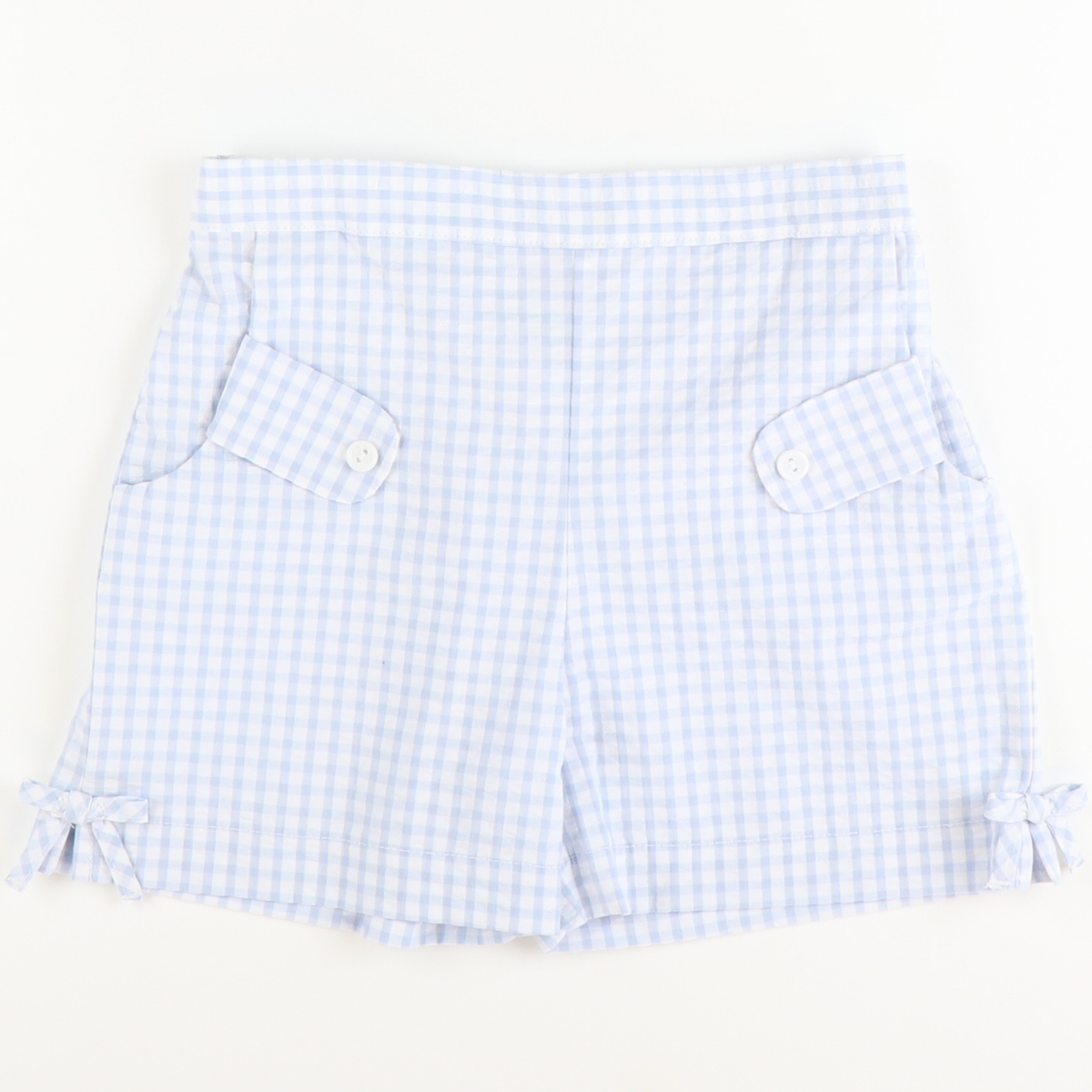 Bow Shorts - Cloud Check Seersucker - Stellybelly