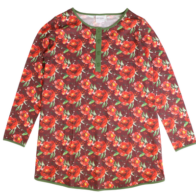 Women's Knit Sleep Shirt - Christmas Rose - Stellybelly