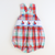 Smocked Sailboats Girl Bubble - Red, Blue, & Turquoise Plaid - Stellybelly
