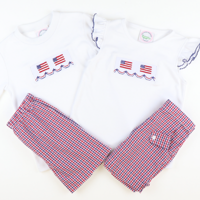 Smocked Liberty White Knit Top - Stellybelly