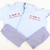 Smocked Flags and Fireworks Short Sleeve Light Blue Knit Shirt - Stellybelly