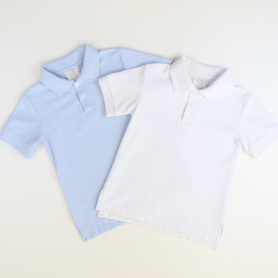 Signature Short Sleeve Polo - White Pique - Stellybelly