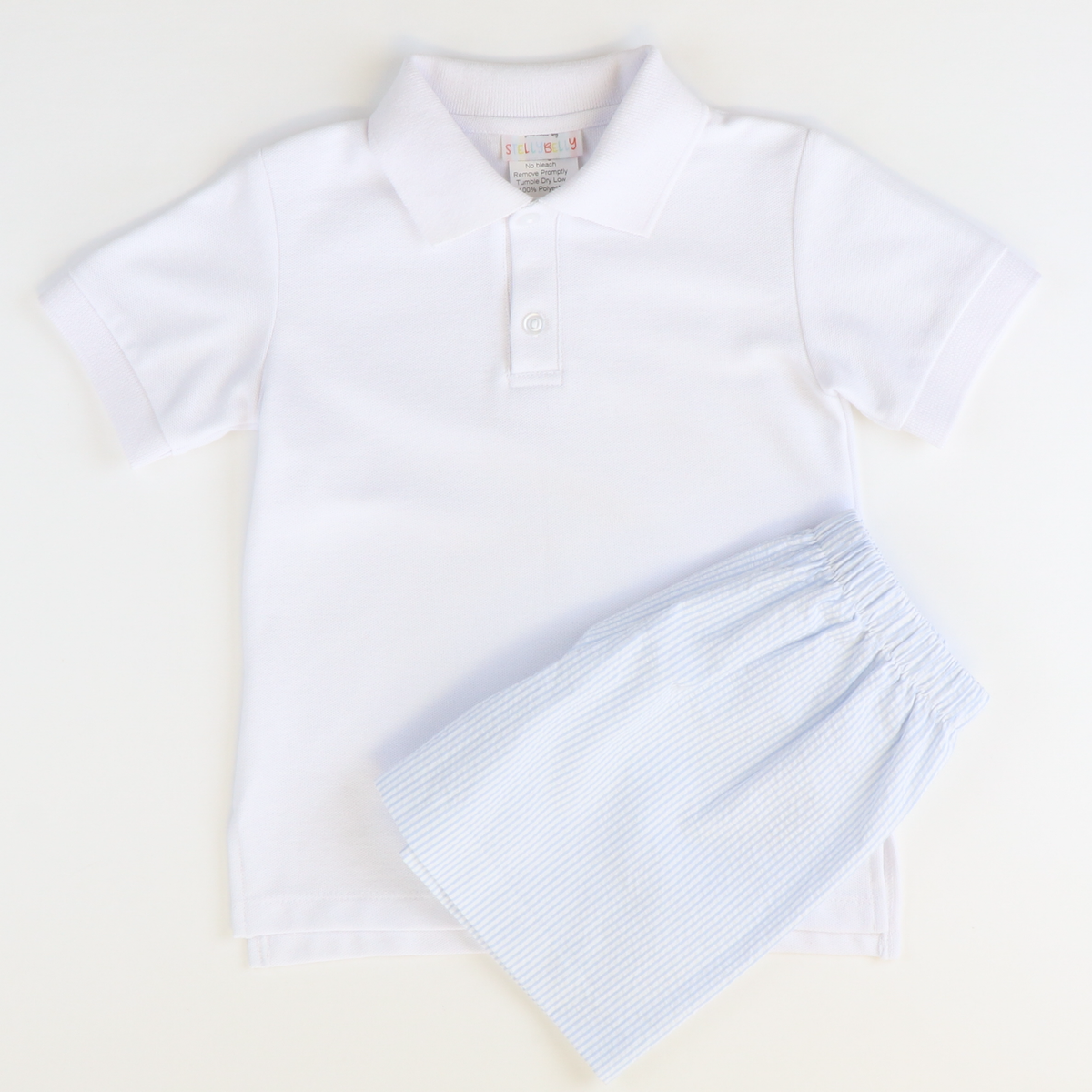 Signature Shorts - Light Blue Stripe Seersucker - Stellybelly