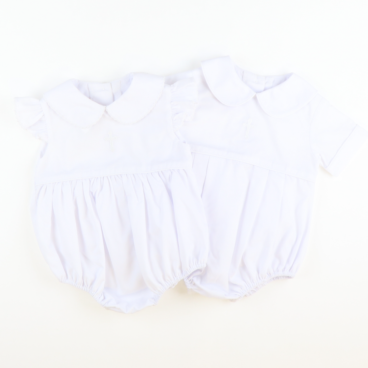 Embroidered Cross Collared Girl Bubble - Stellybelly